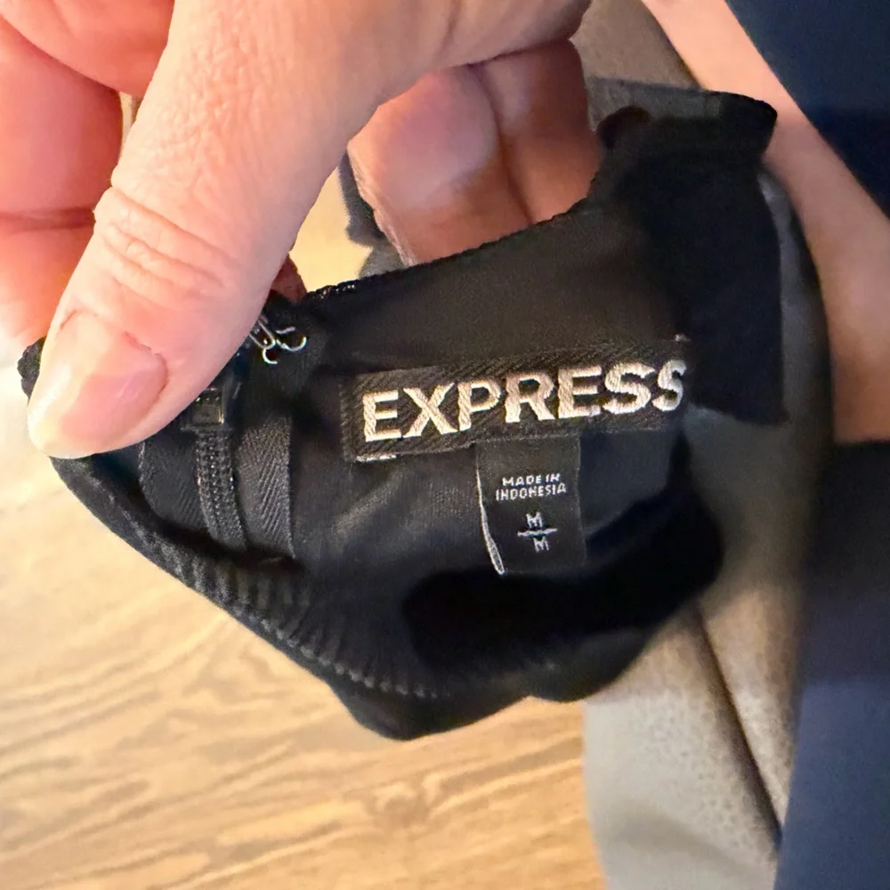 Express Black Pleated Mini Dress - Picture 8 of 8